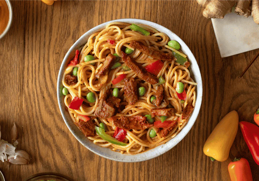 Asia Nudeln mit Rindfleisch