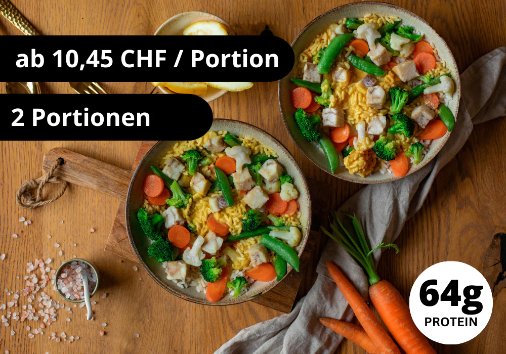 CH: Seelachs, Reis & Gemüse (XL, 2 Portionen)