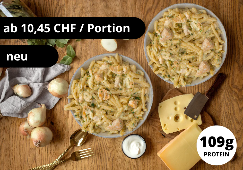 CH: Käsespätzle mit Hähnchen (XL, 2 Portionen)