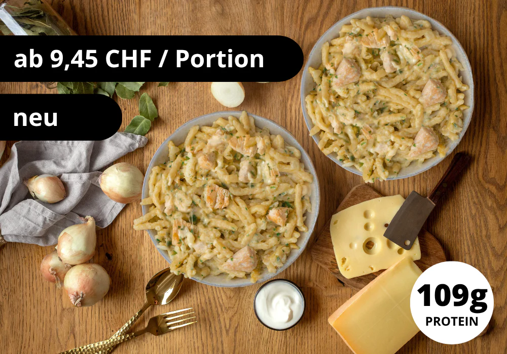 CH: Käsespätzle mit Hähnchen (XL, 2 Portionen)